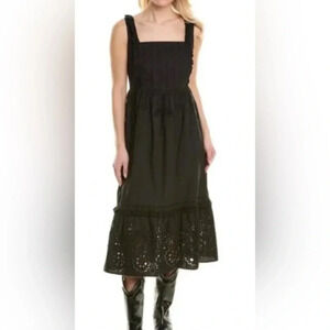 NWT Johnny Was Jade Jesminda Eyelet Embroidered Midi Dress Boho Chic Small